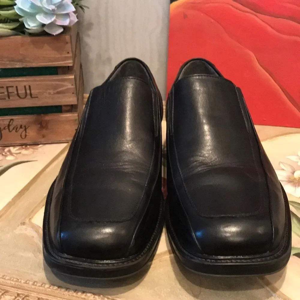 Dockers Leather Pro-Style All-Motion Comfort Shoes Black Sz 11